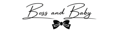 Boss and Baby logo with elegant script lettering and bow icon