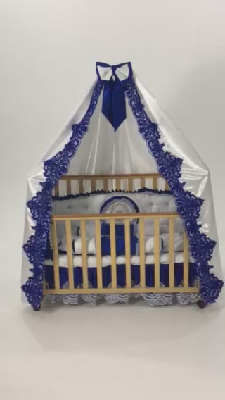 Prince White & Royal Blue Baby Crib Bedding Set