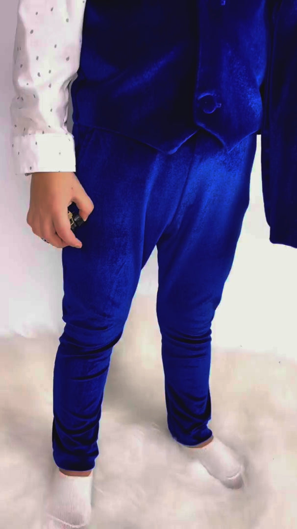 Baby Boy Velvet Tuxedo – Royal Blue Jacket with Bow Tie