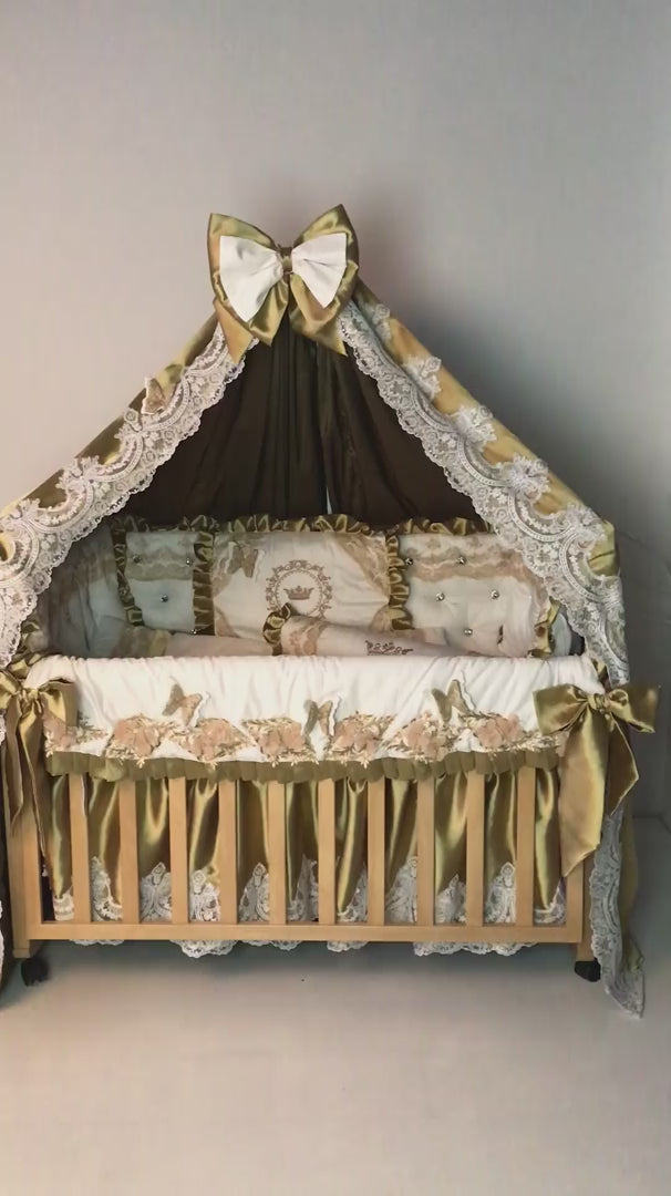 Luxury Royal Gold Crown Crib Bedding Set video