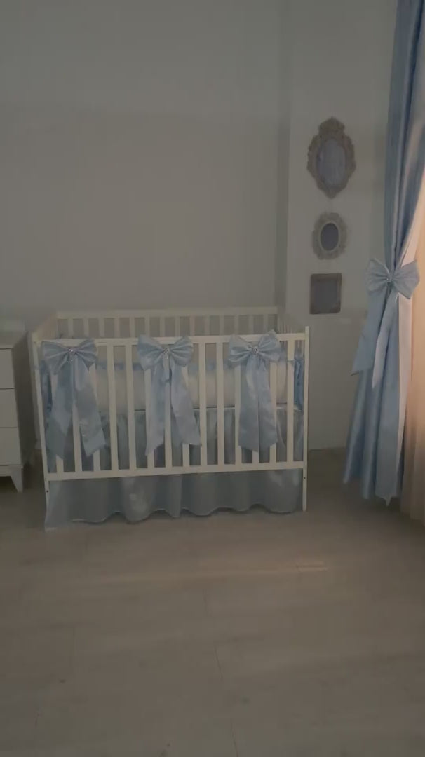 Farmhouse Ruffled Crib Bumpers & Long Bows Baby Boy video