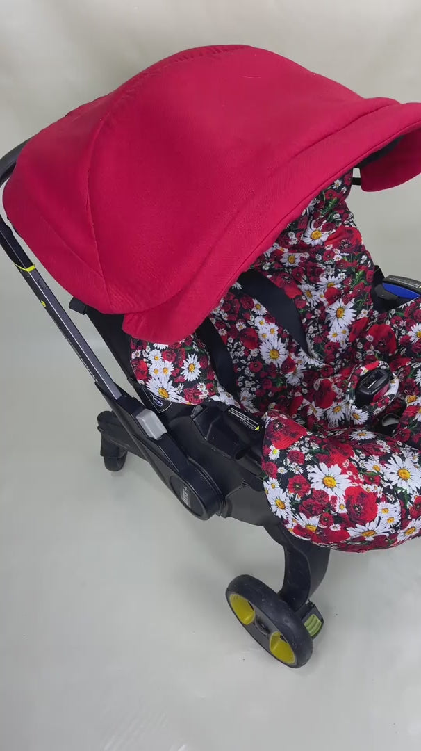 Red Flower Baby Car Seat & Stroller Cover – Cute & Protective