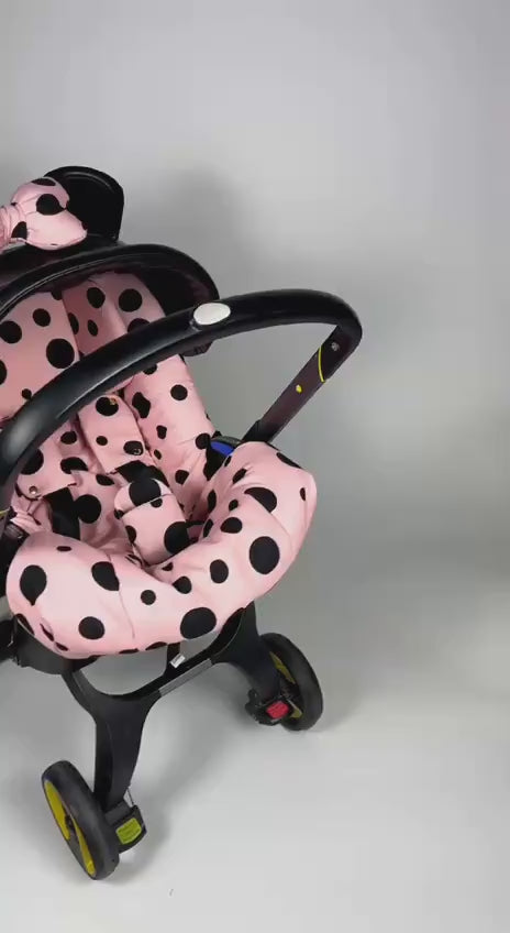polka dot car seat and stroller Pink Polka Dot Baby Car Seat Cover Set