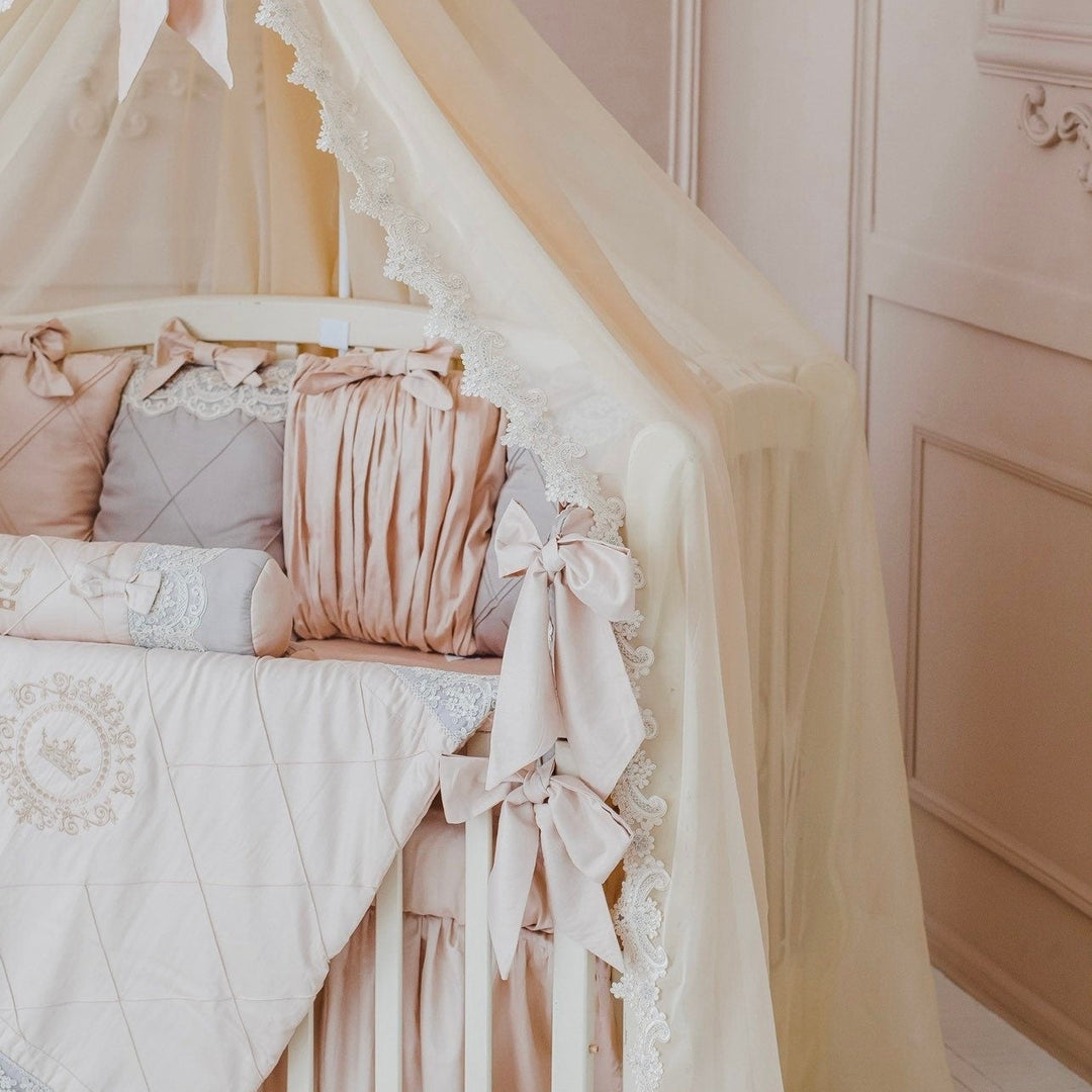 Cream Beige Crib Bedding Set – Neutral Baby Nursery Decor