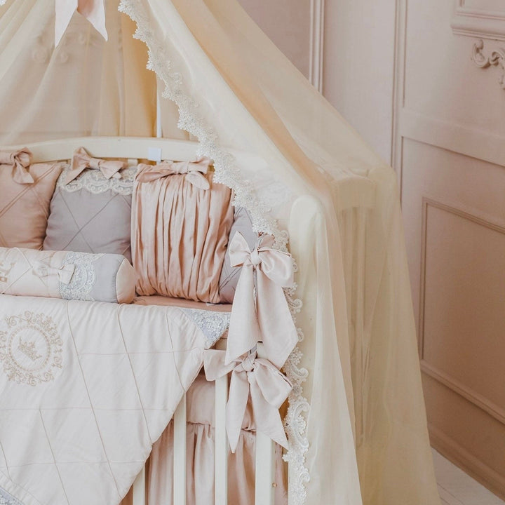 Cream Beige Crib Bedding Set – Neutral Baby Nursery Decor