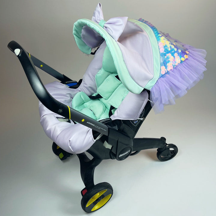 Unicorn & Mermaid Baby Car Seat Cover – Stylish Pram Accessory